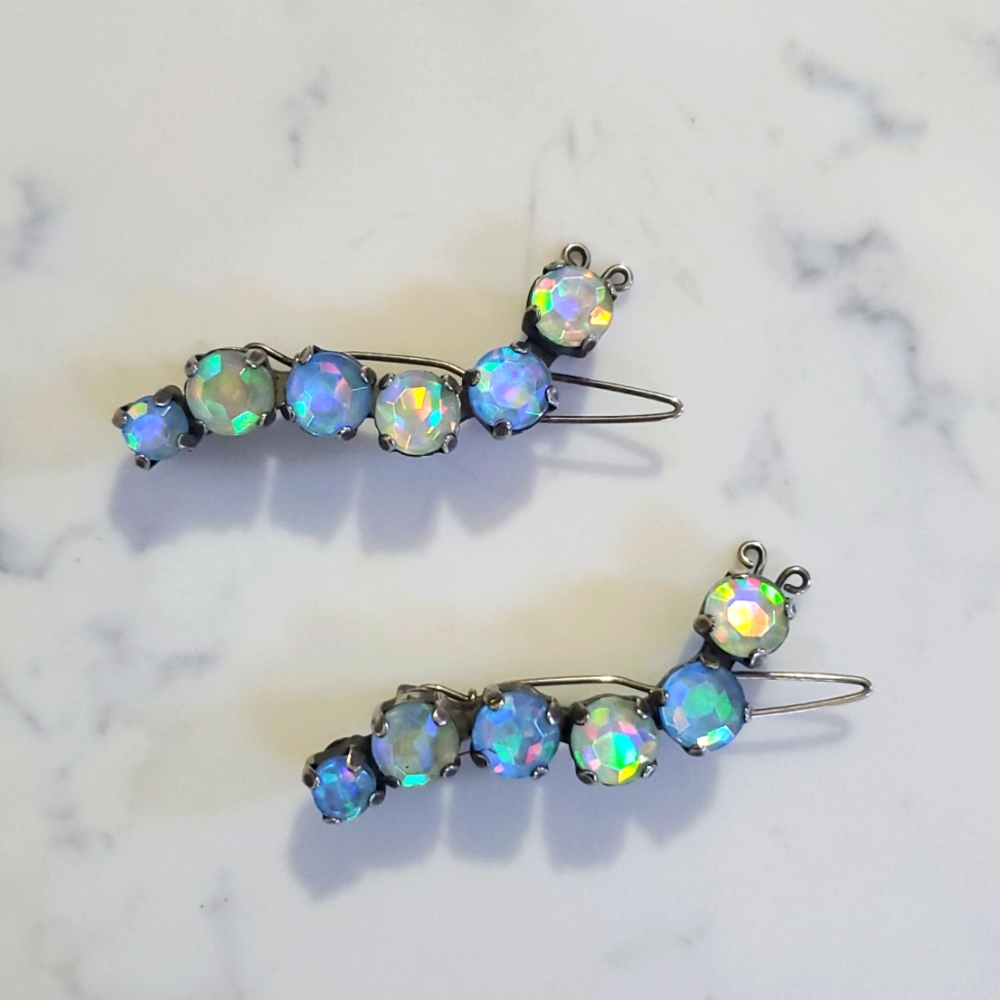 Vintage Catappillar Barrettes "Hairclips"